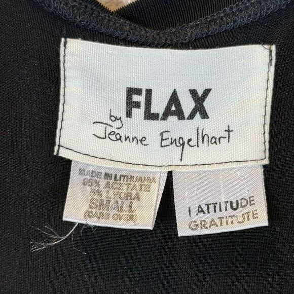 Flax by Jeanne Engelhart Scoop Neck Sleeveless Maxi Black Dress Women's Small - Picture 3 of 8